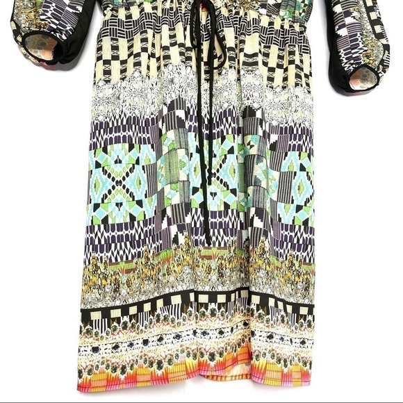 𝅺clover Canyon Multicolor Gem and Geometric Print Knee Length Dress US XS - Picture 5 of 7